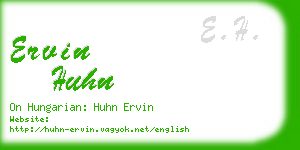 ervin huhn business card